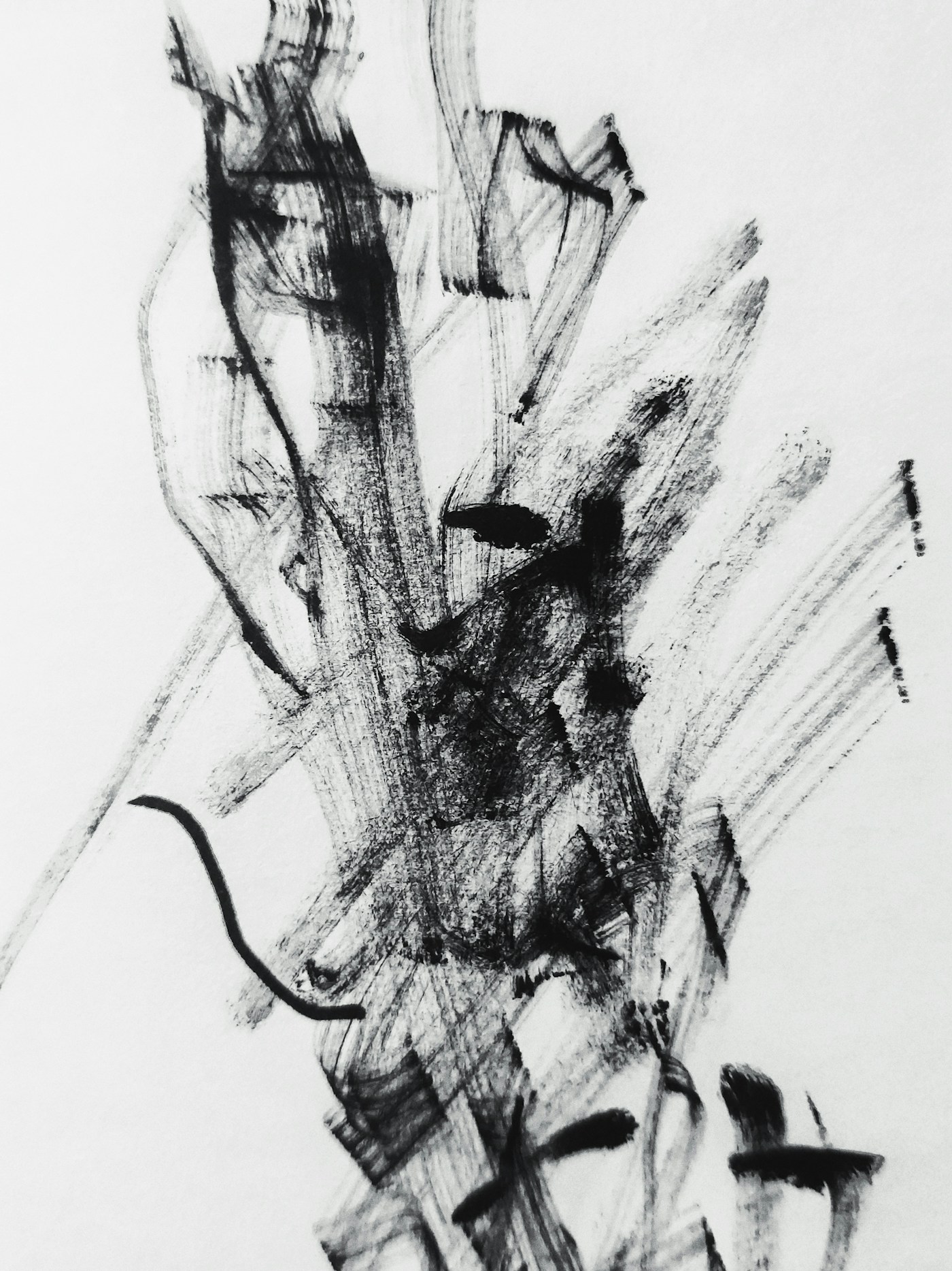 Subway Study Number 2, charcoal drawing
